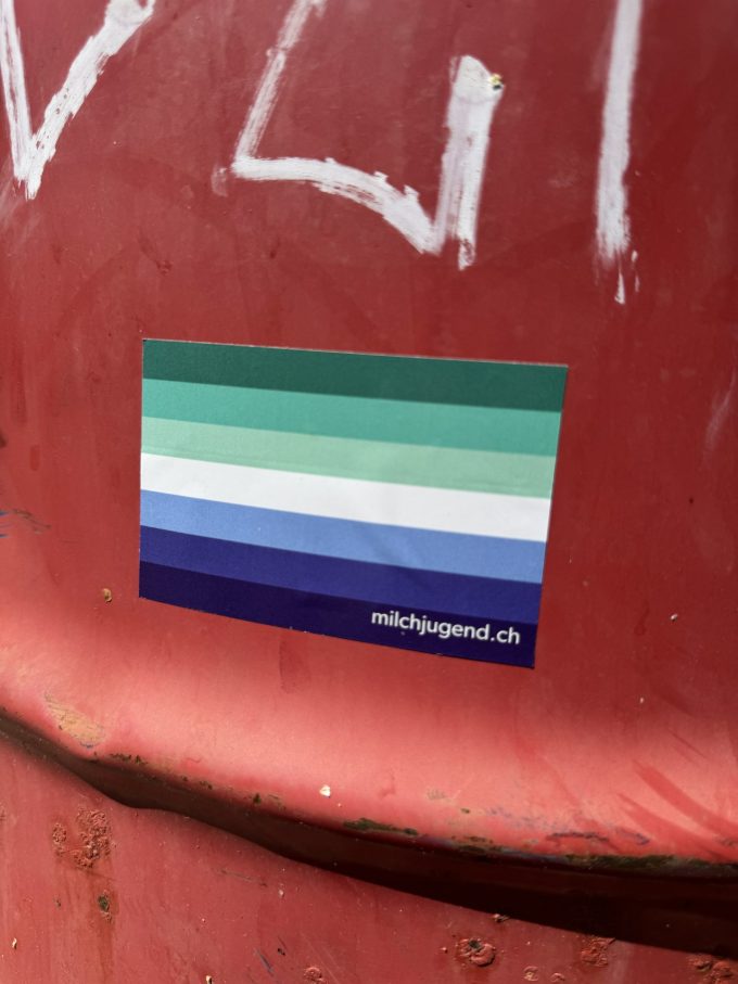 Flagge mit den schwulen Farben als Sticker